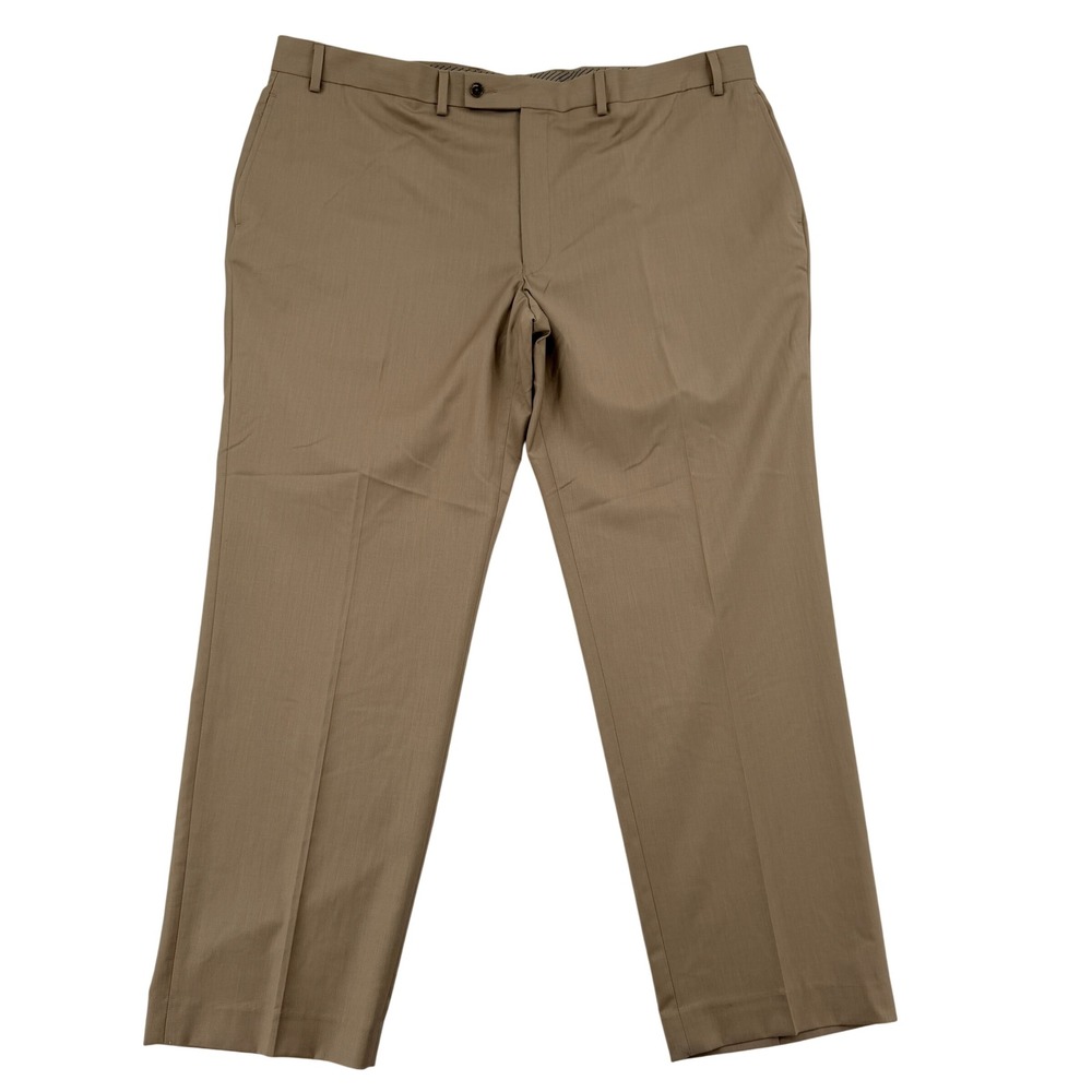 Lauren Ralph Lauren Mens Tan Khaki Dress Pants Slacks 42W x 30L Flat Front Nice